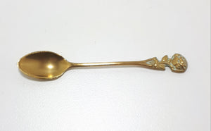 Collectable Brass Demitasse Spoon With Rose Handle