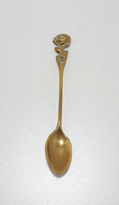 Collectable Brass Demitasse Spoon With Rose Handle