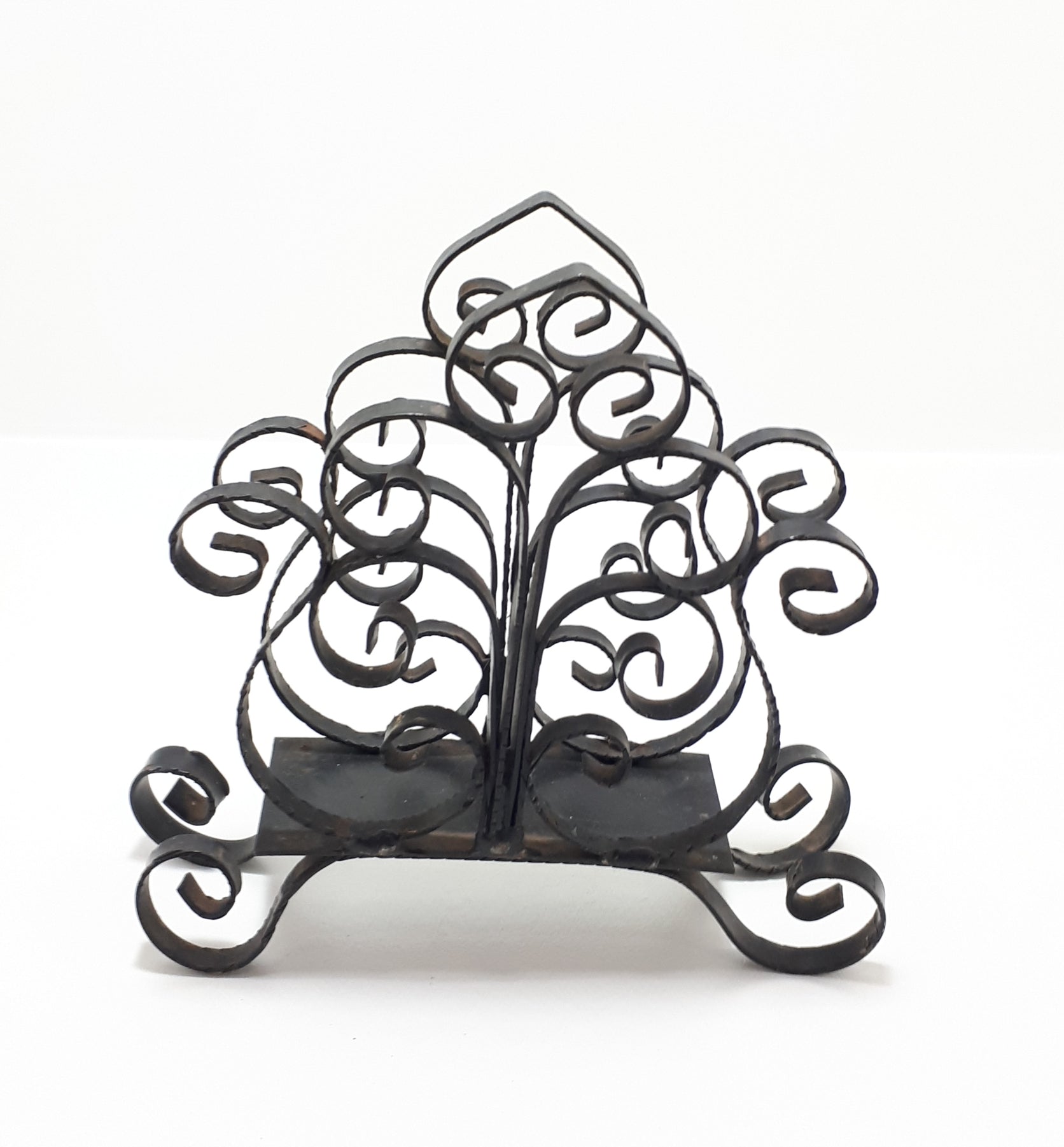 Black Wrought Iron Serviette Holder / Stand