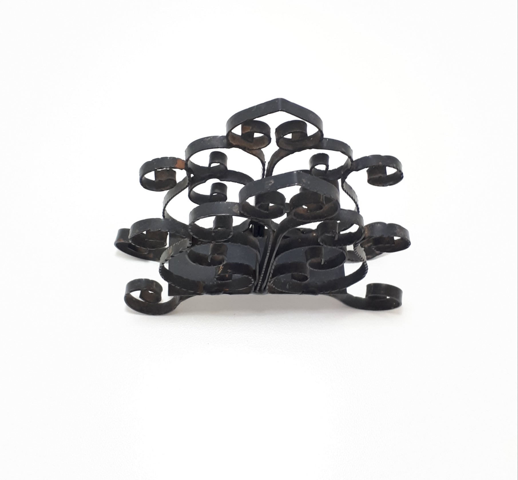 Black Wrought Iron Serviette Holder / Stand