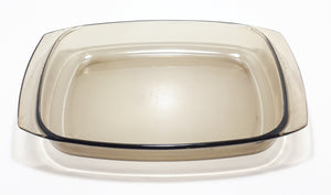 1970’s French Arcopal Smoked Glass Casserole / Baking Dish