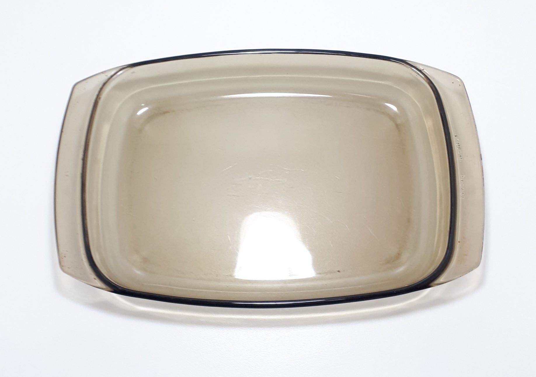 1970’s French Arcopal Smoked Glass Casserole / Baking Dish