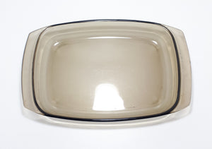 1970’s French Arcopal Smoked Glass Casserole / Baking Dish