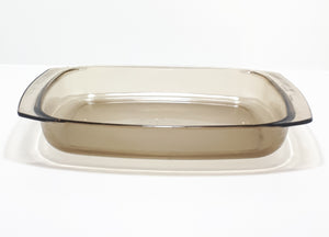 1970’s French Arcopal Smoked Glass Casserole / Baking Dish
