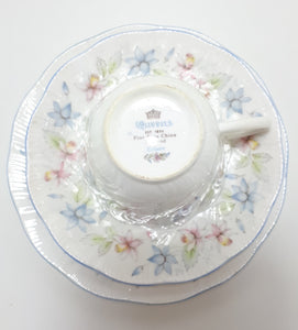 Elegant & Beautiful Soft Pastel Queen’s Fine Bone China Tea Trio – Claire Pattern