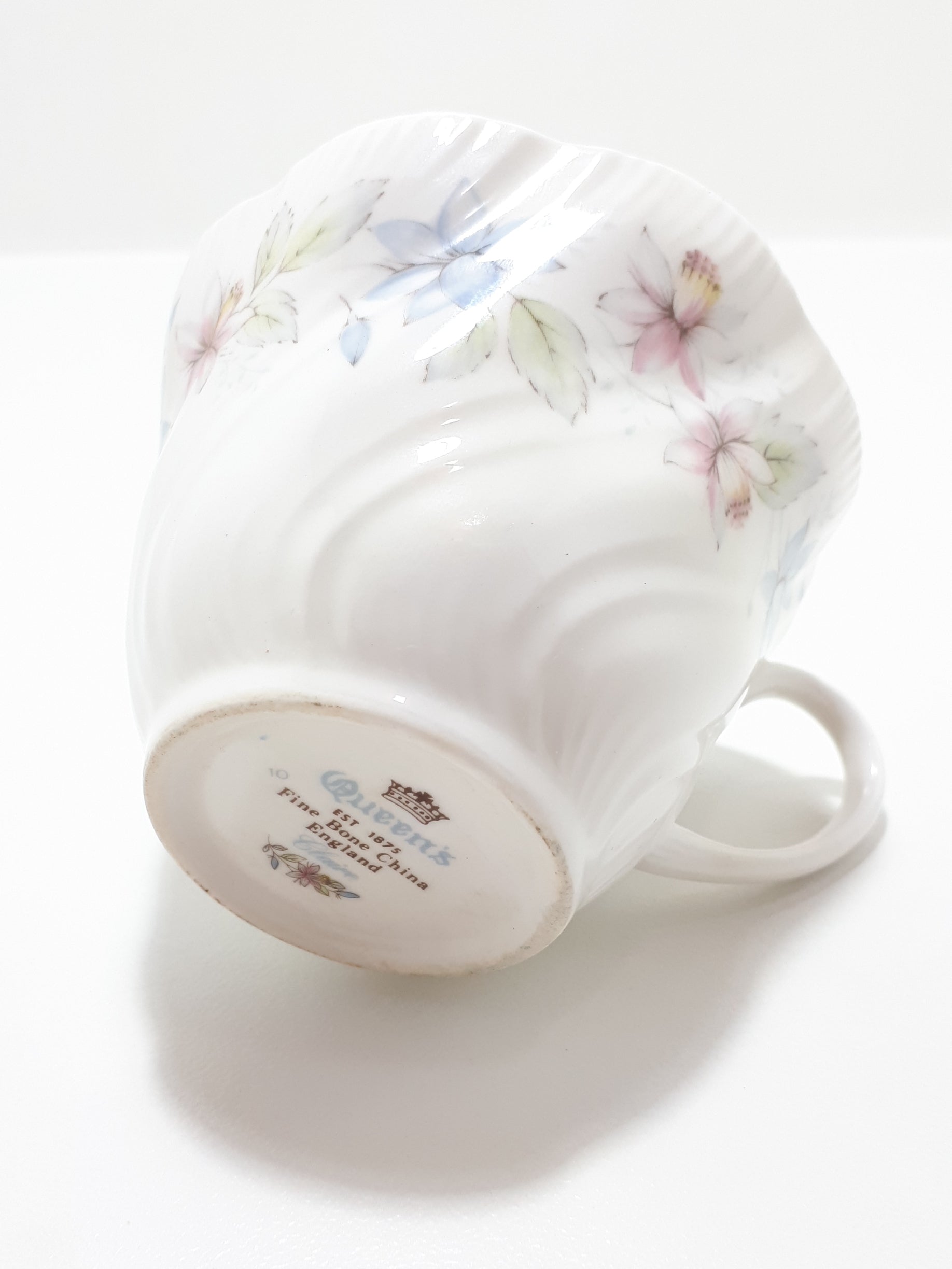 Elegant & Beautiful Soft Pastel Queen’s Fine Bone China Tea Cup – Claire Pattern