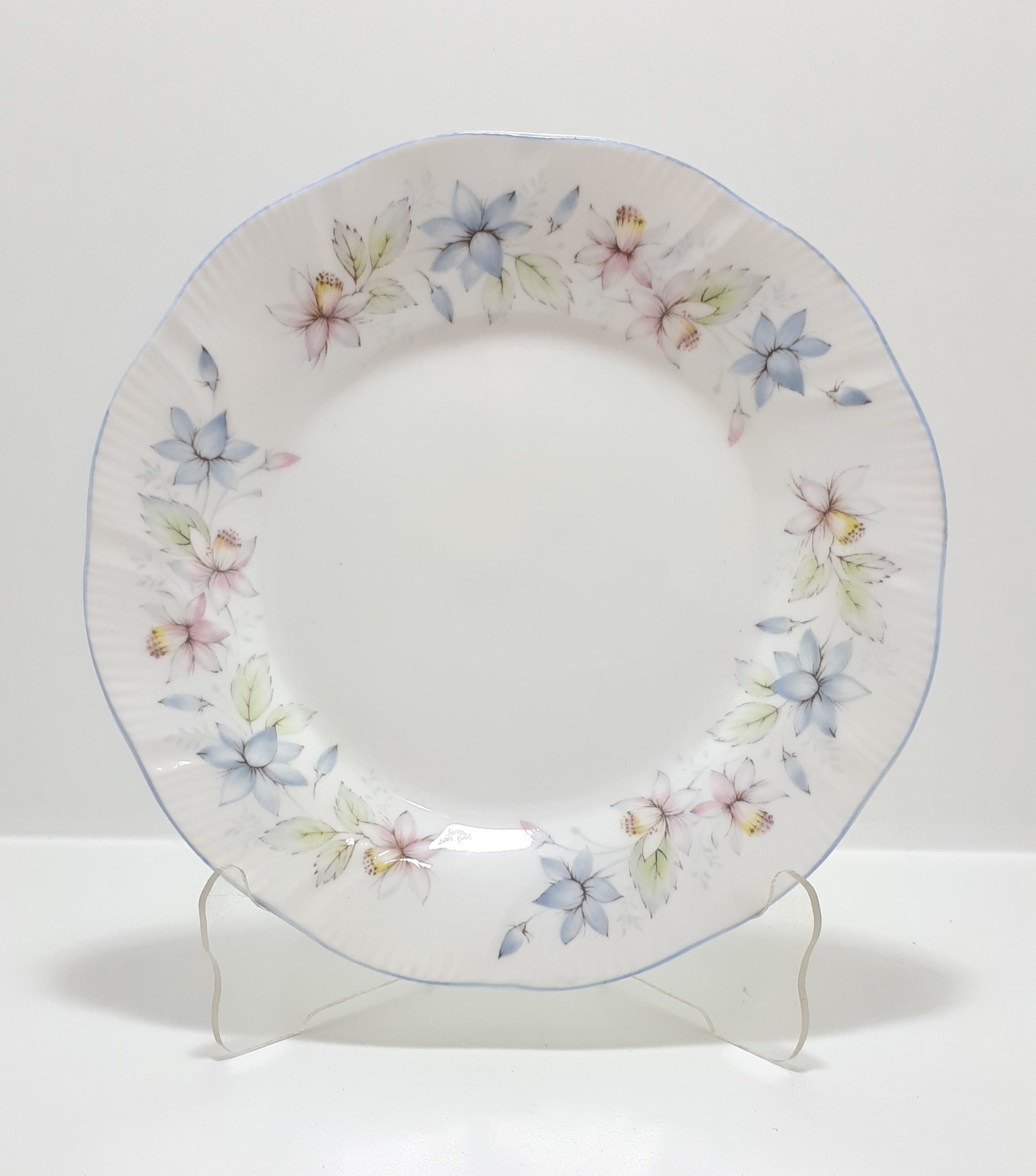 Elegant & Beautiful Soft Pastel Queen’s Fine Bone China Tea Plate – Claire Pattern