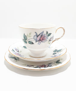 Queen Anne Bone China (Ridgway Potteries Ltd) Tea Trio – Pattern Unknown