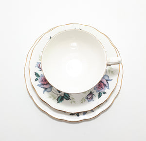 Queen Anne Bone China (Ridgway Potteries Ltd) Tea Trio – Pattern Unknown