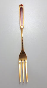 Viners Quality Stainless Steel 24 Ct Gold Plated Unused Set Of 6 Cake Forks - Eetrite