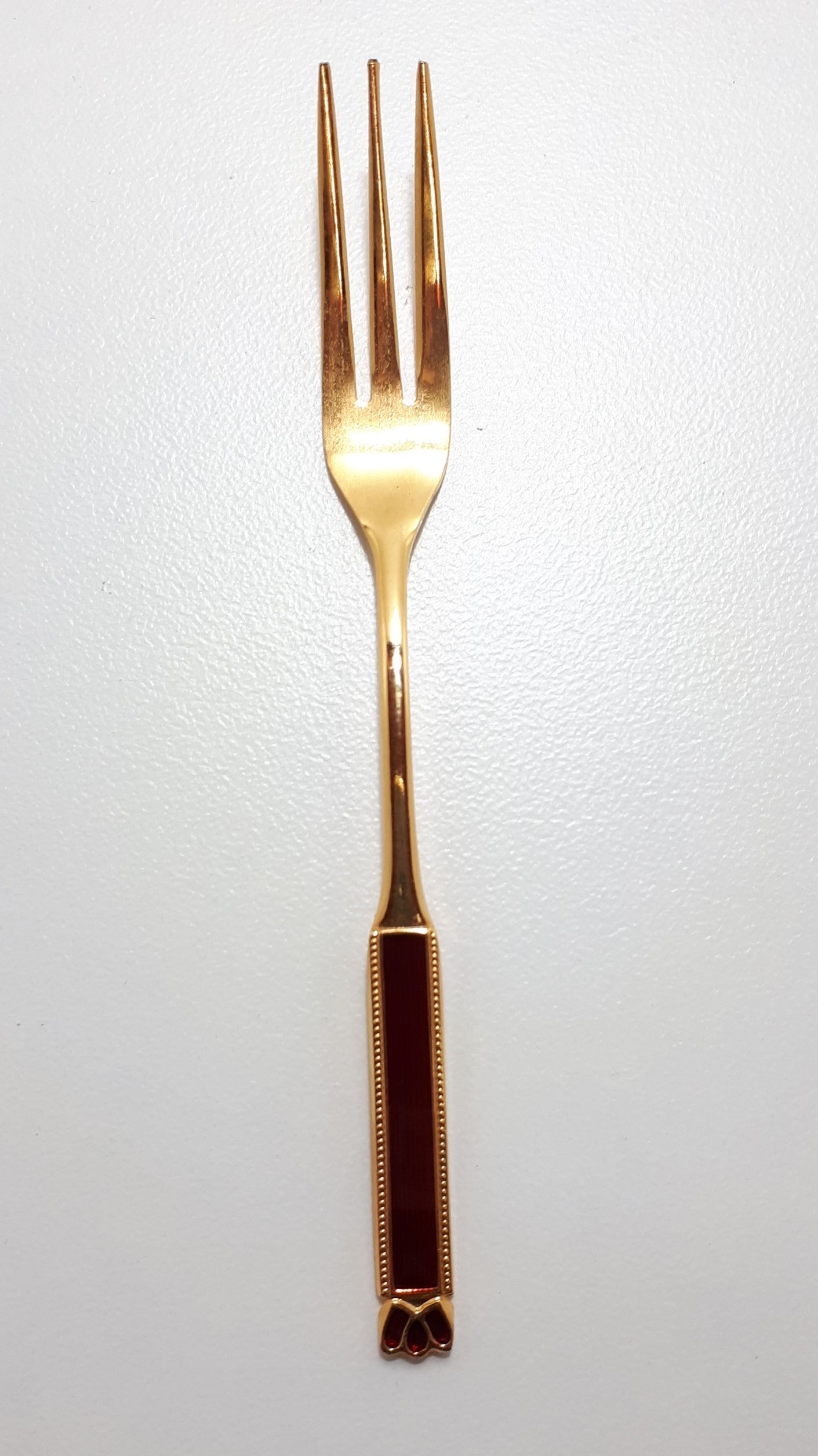 Viners Quality Stainless Steel 24 Ct Gold Plated Unused Set Of 6 Cake Forks - Eetrite