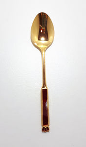 Viners Quality Stainless Steel 24 Ct Gold Plated Unused Set Of 6 Tea Spoons - Eetrite