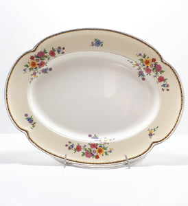 1920’s Antique Johnson Bros. “Pareek” Range Porcelain Serving Platter – Rare Lombardy Pattern