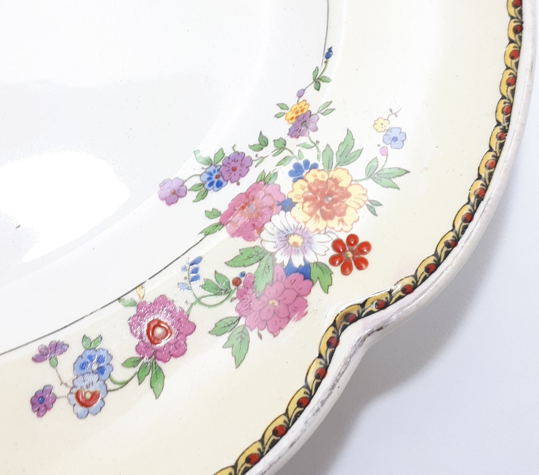 1920’s Antique Johnson Bros. “Pareek” Range Porcelain Serving Platter – Rare Lombardy Pattern