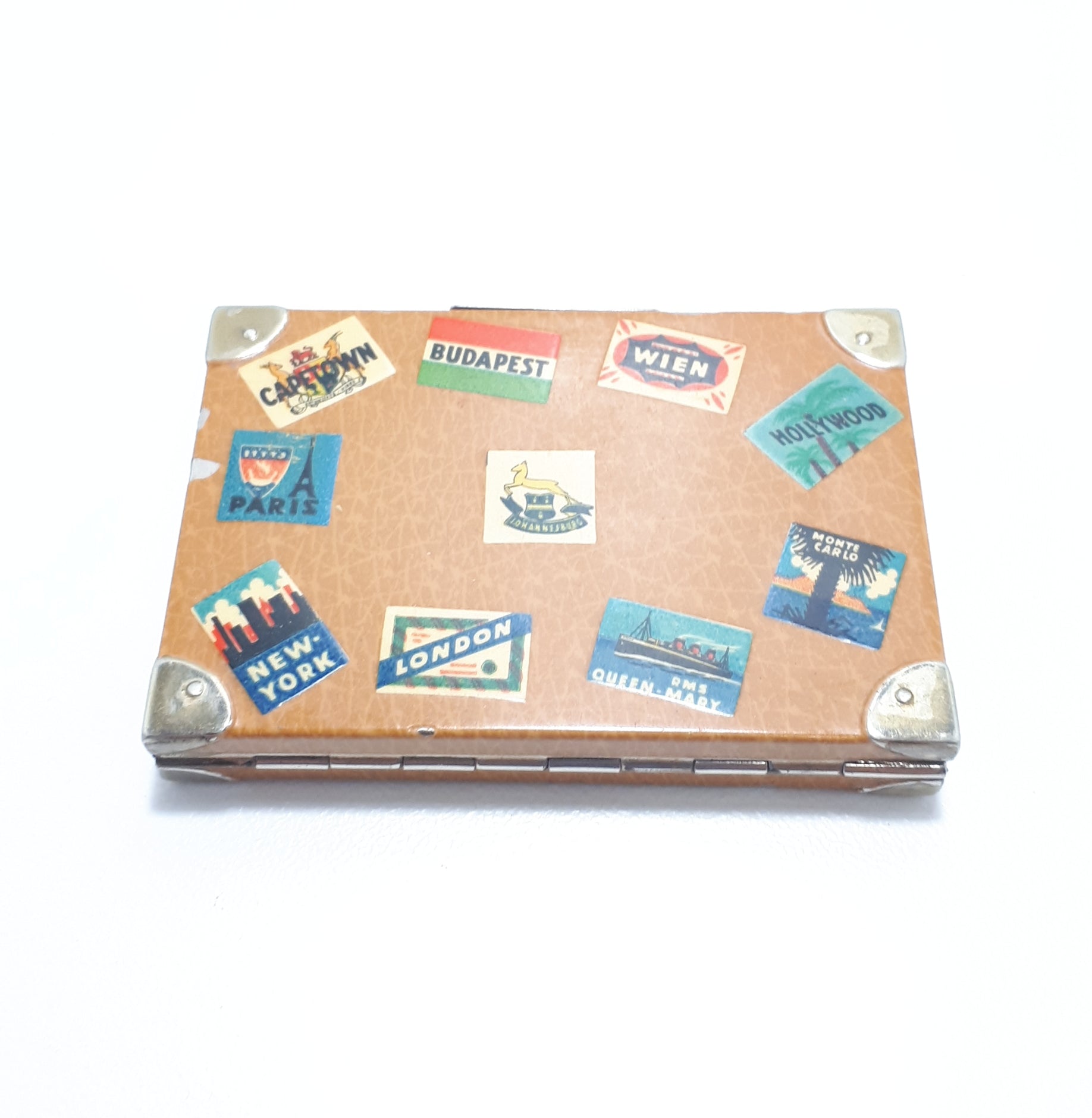 Collectable Vintage Austrian Flapjack Suitcase Ladies Compact