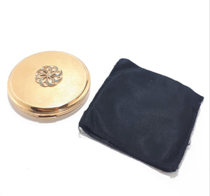 Collectable Brass Stratton Compact With Black Protective Textile Bag