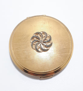 Collectable Brass Stratton Compact With Black Protective Textile Bag