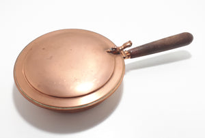 Vintage Solid Copper Bed Warmer Pan With Bird Finial & Wood Handle
