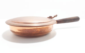Vintage Solid Copper Bed Warmer Pan With Bird Finial & Wood Handle