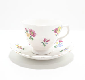 1950-1960 Fine Porcelain Royal Vale Tea Duo In The Royal Albert "Aden" Pattern