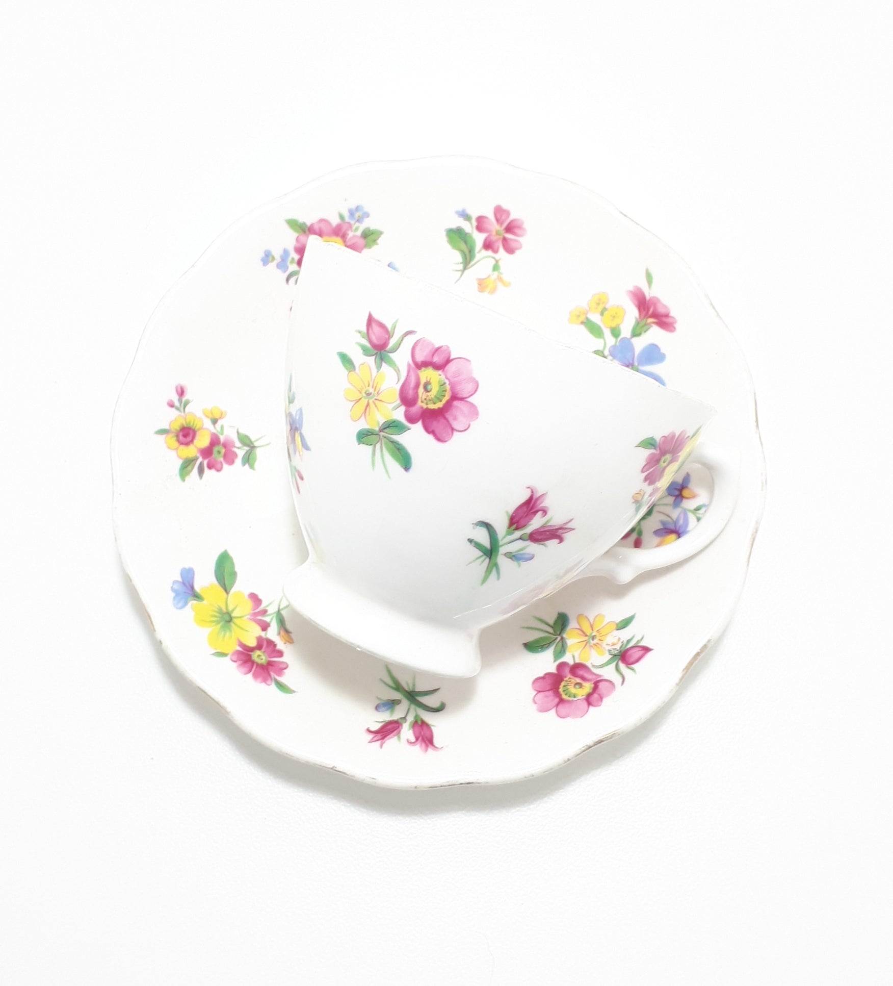 1950-1960 Fine Porcelain Royal Vale Tea Duo In The Royal Albert "Aden" Pattern