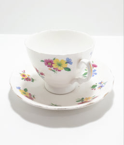 1950-1960 Fine Porcelain Royal Vale Tea Duo In The Royal Albert "Aden" Pattern