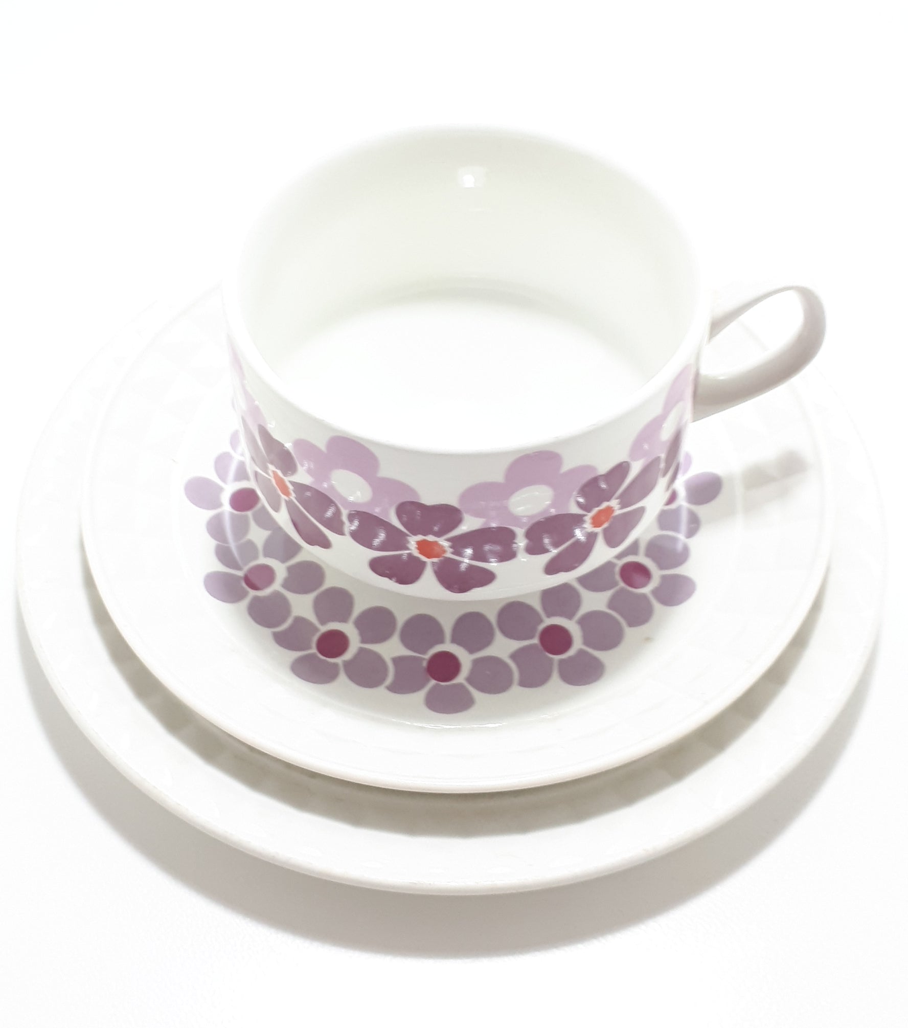 Retro Spanish Pontesa Porcelain Trio – Cup, Saucer & Small Plate