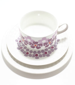 Retro Spanish Pontesa Porcelain Trio – Cup, Saucer & Small Plate