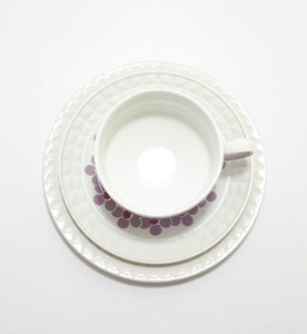 Retro Spanish Pontesa Porcelain Trio – Cup, Saucer & Small Plate