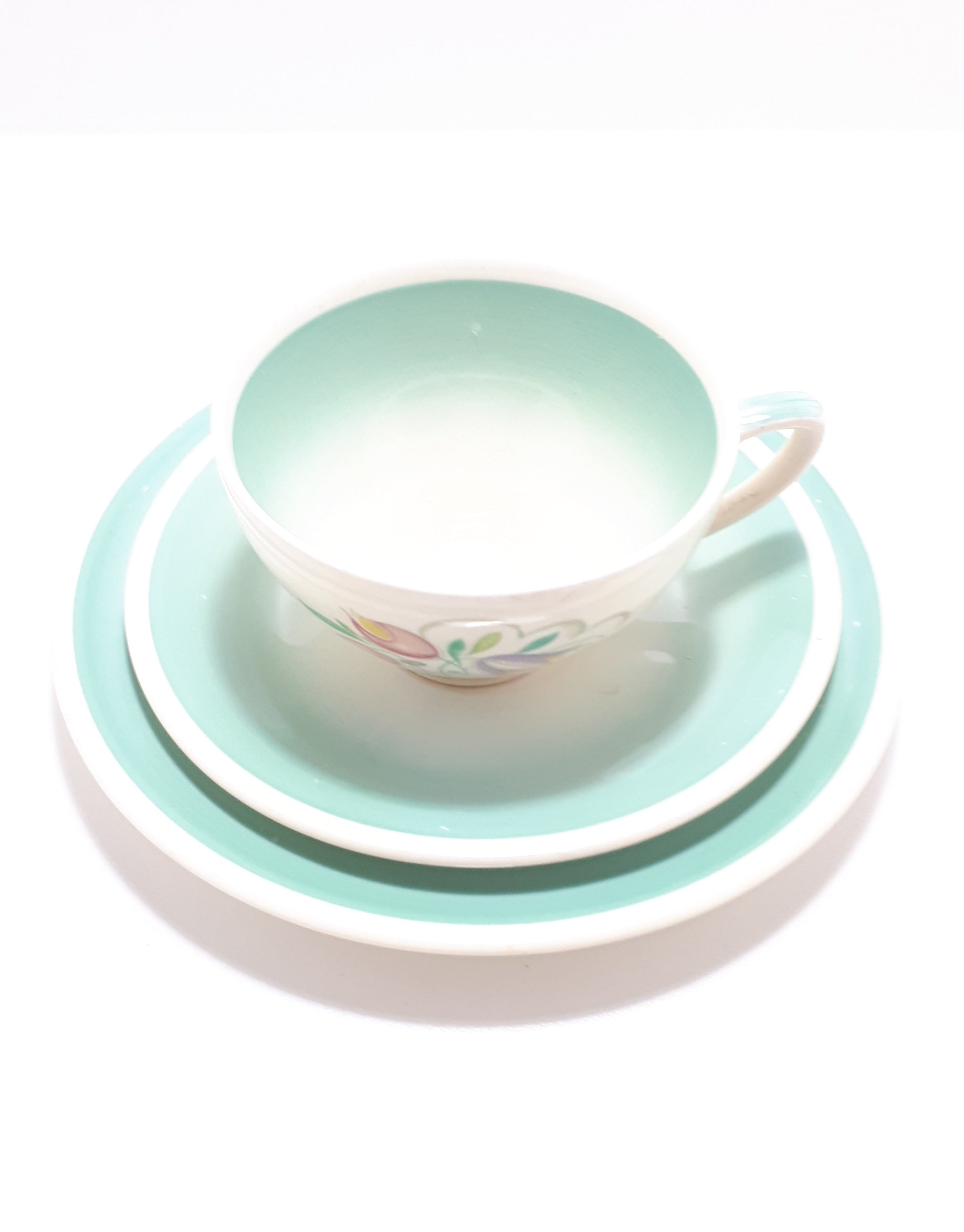 Susie Cooper Dresden Spray Breakfast Trio