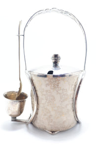 Lancaster & Sandland Ltd “In An Olde World Garden” Crinoline Lady Condiment/Jam Pot With Silver Plated Stand & Spoon