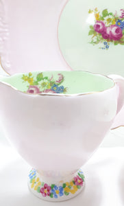 1930’s Foley Bone China Biscuit Plate, Creamer & Open Sugar Bowl