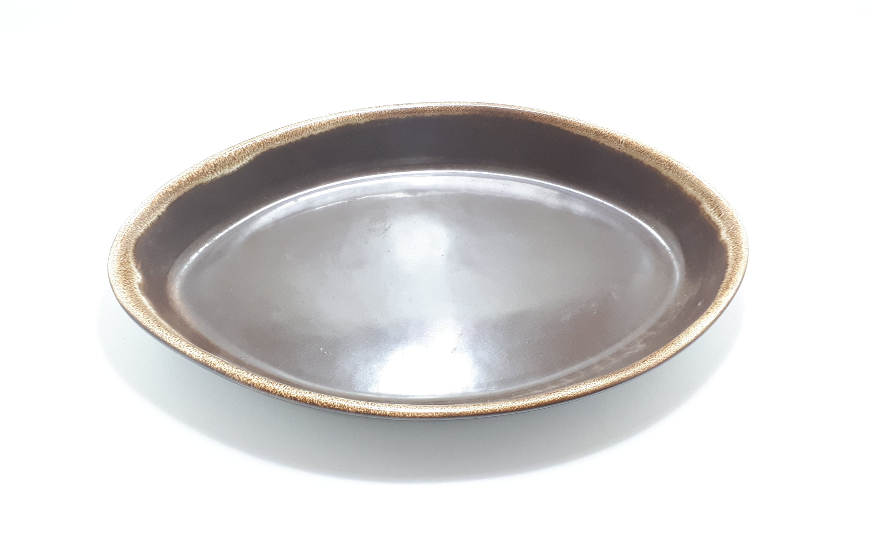 Brown & Cream Vintage Oval Ceramic Baking / Casserole Dish