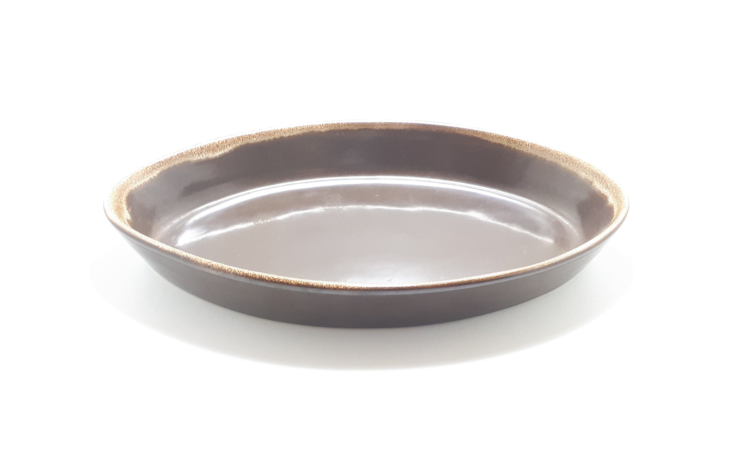 Brown & Cream Vintage Oval Ceramic Baking / Casserole Dish