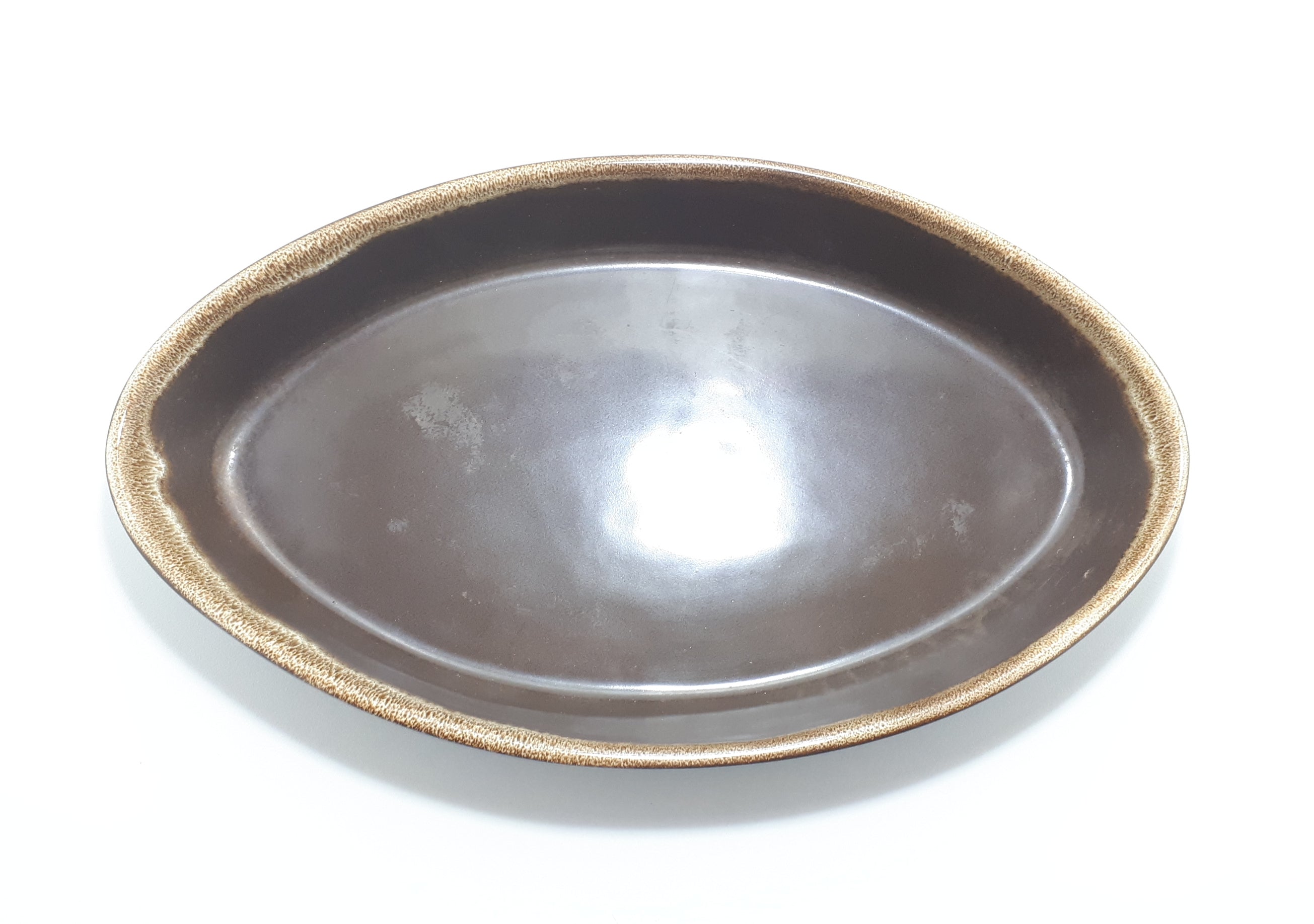 Brown & Cream Vintage Oval Ceramic Baking / Casserole Dish