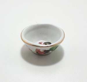 Very Tiny But Detailed Fine Porcelain Bowl With Gold Trim