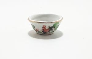 Very Tiny But Detailed Fine Porcelain Bowl With Gold Trim