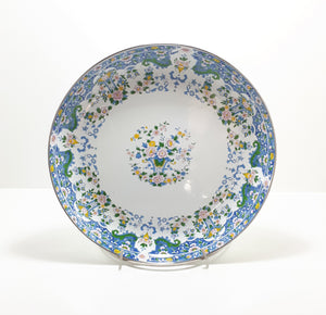 Contemporary Decorated Enamel Fruit Plate On 3 Feet