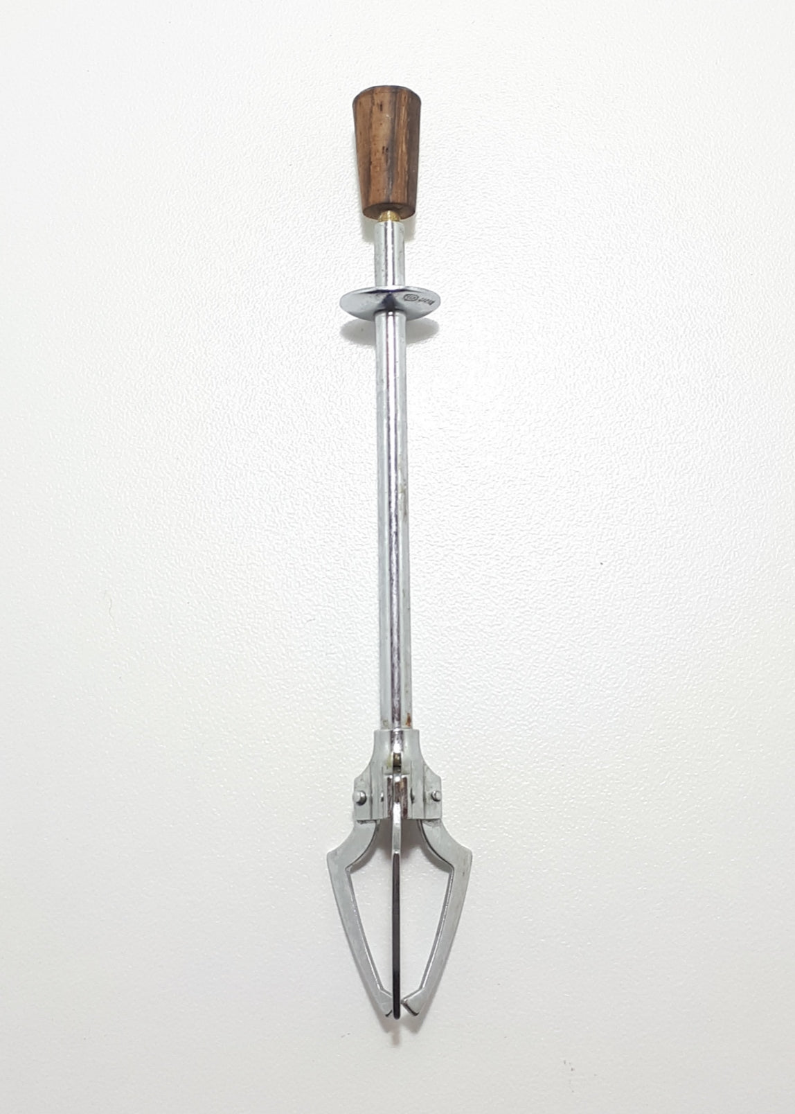 Spring Action Vintage Metal & Wood Ice Tong