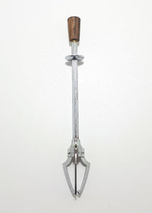 Spring Action Vintage Metal & Wood Ice Tong