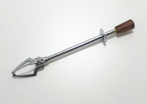 Spring Action Vintage Metal & Wood Ice Tong