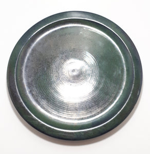 Large Vintage Liebowitz Studio Pottery Ceramic Platter In Deep Hunter’s Green Glaze & Spiral Patterning