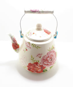 Contemporary Peony Enamel Kettle – 5 Litre Capacity