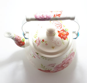 Contemporary Peony Enamel Kettle – 5 Litre Capacity