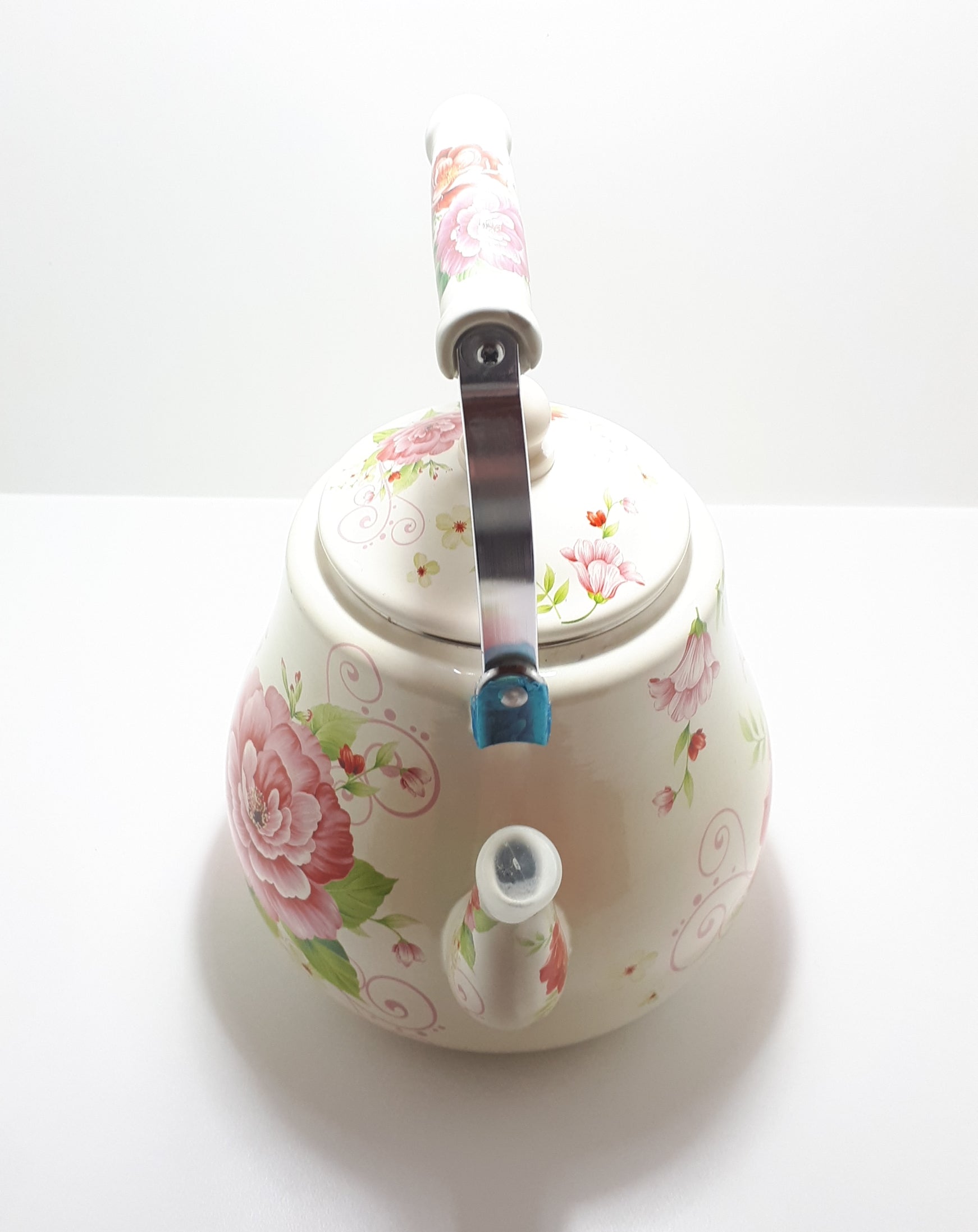 Contemporary Peony Enamel Kettle – 5 Litre Capacity