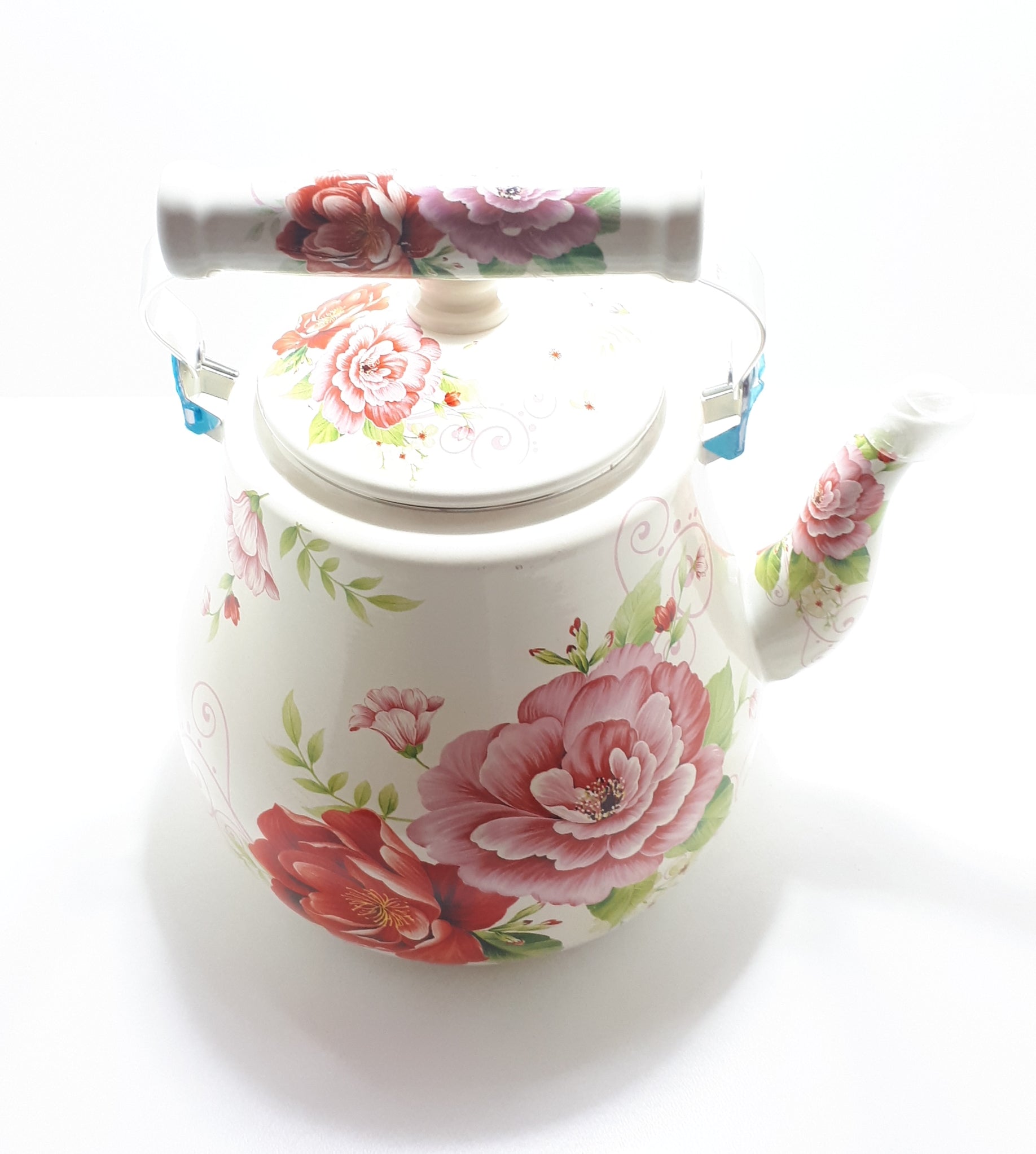 Contemporary Peony Enamel Kettle – 5 Litre Capacity
