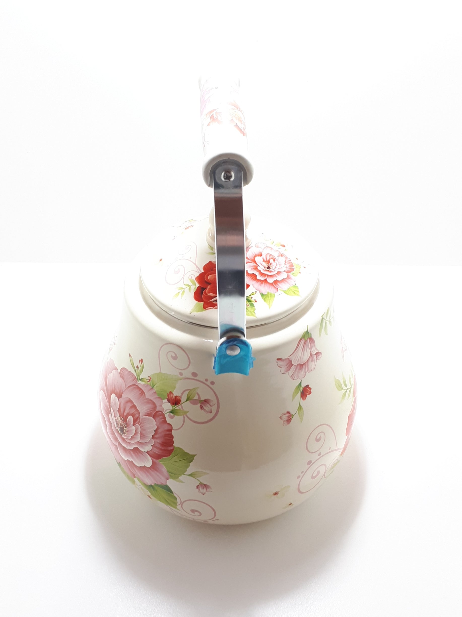 Contemporary Peony Enamel Kettle – 5 Litre Capacity