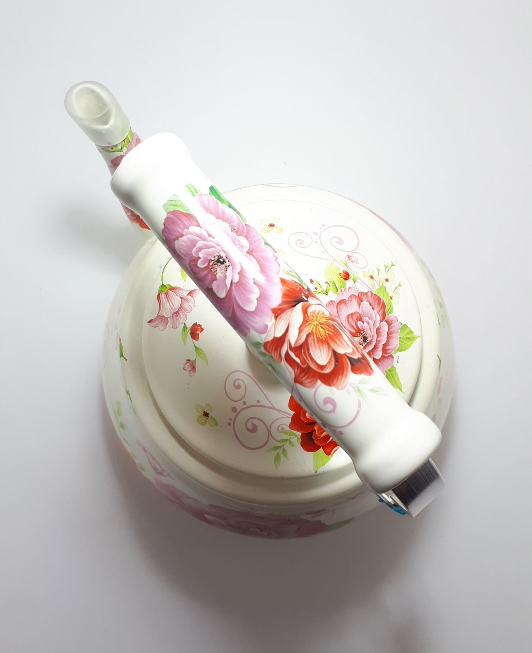 Contemporary Peony Enamel Kettle – 5 Litre Capacity