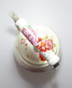 Contemporary Peony Enamel Kettle – 5 Litre Capacity