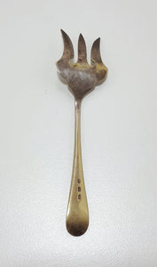 Antique Silver Plated Trident Asparagus / Pickle / Sardine Serving Fork